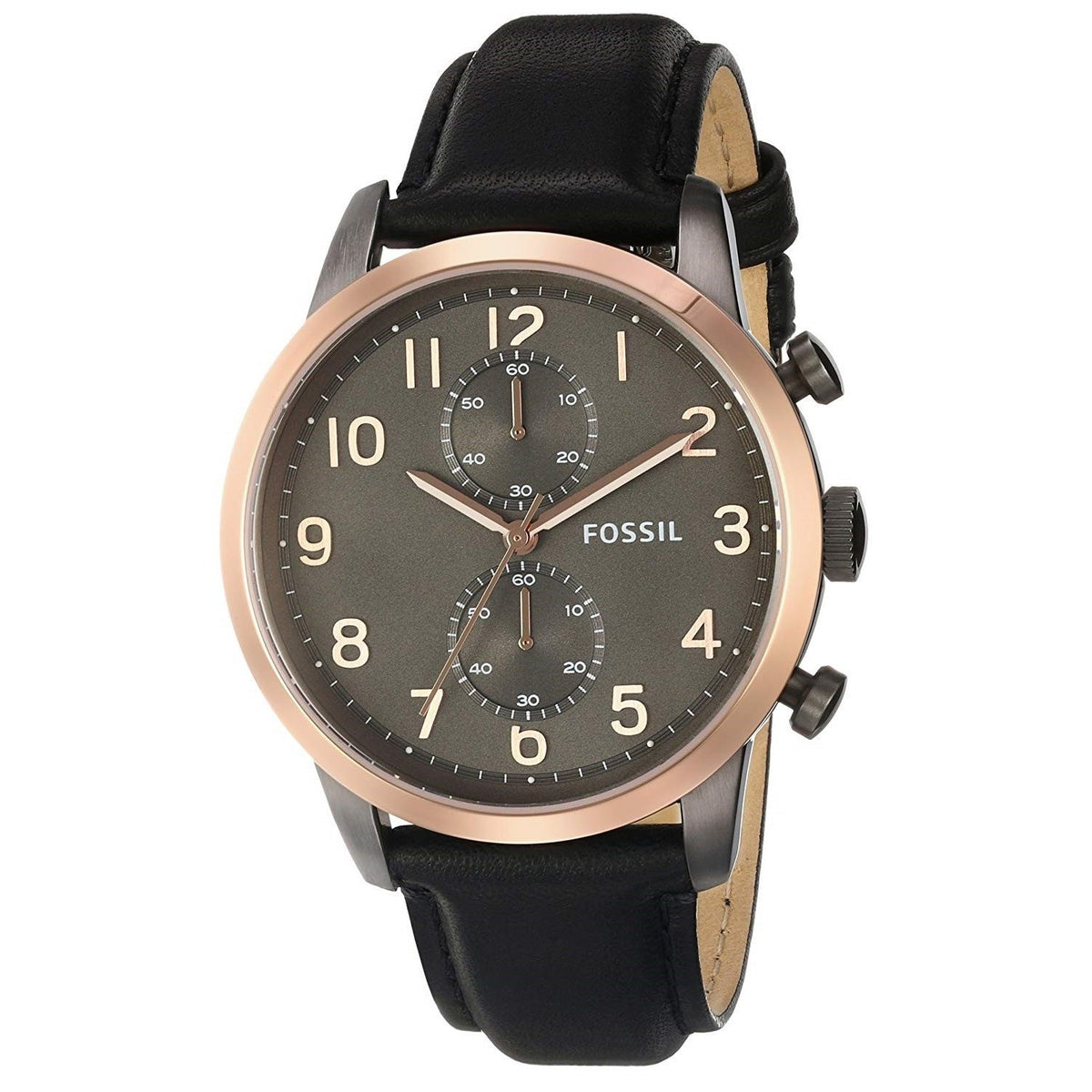 Fossil Men's FS4935 Townsman Chronograph Black Leather Watch