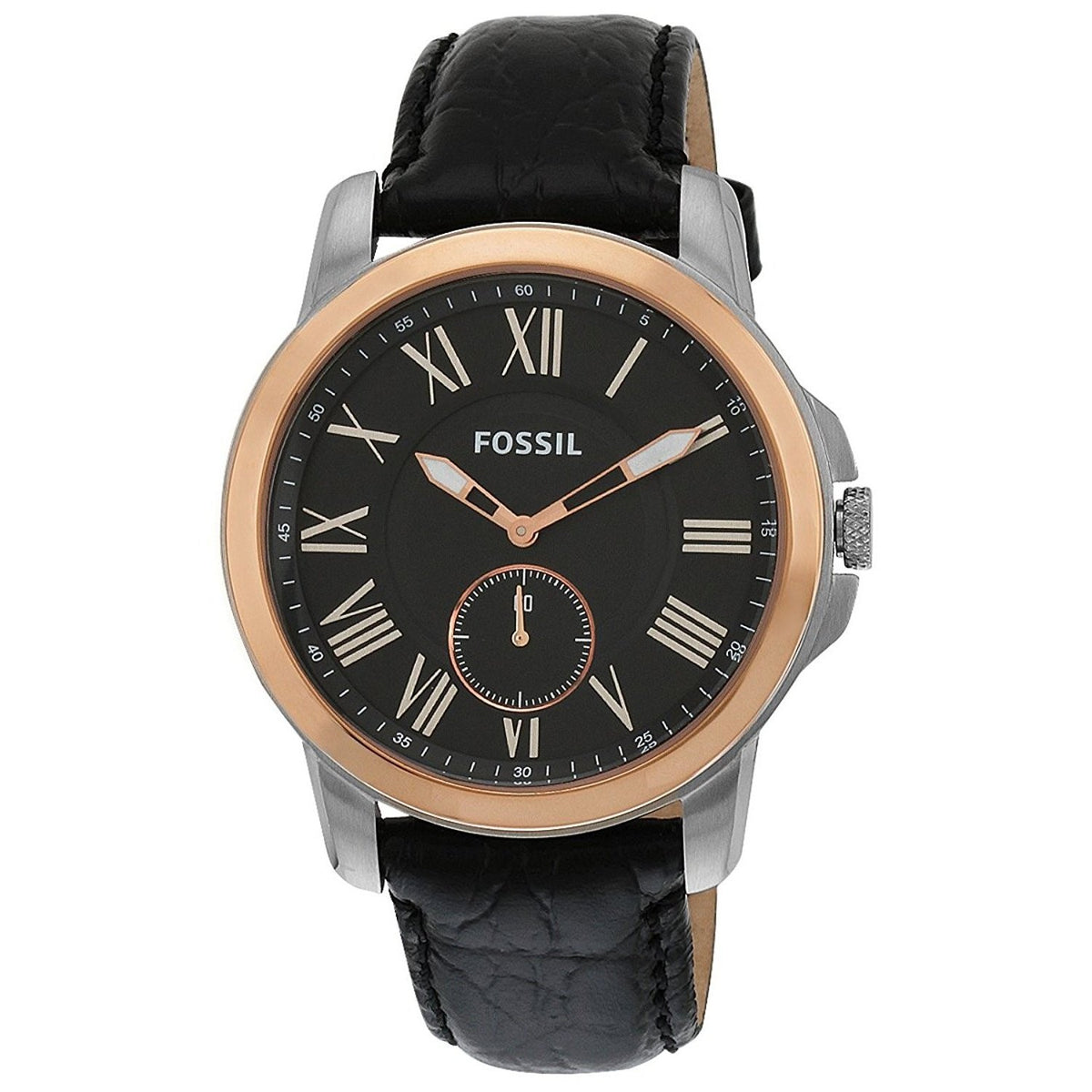Fossil Men's FS4943 Grant Black Leather Watch