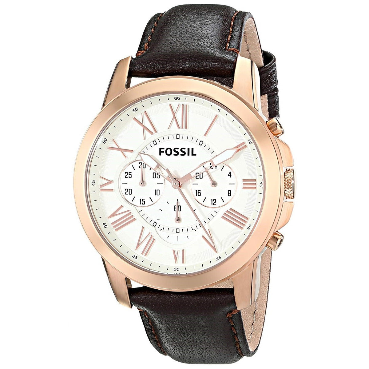 Fossil Men's FS4991 Grant Chronograph Brown Leather Watch