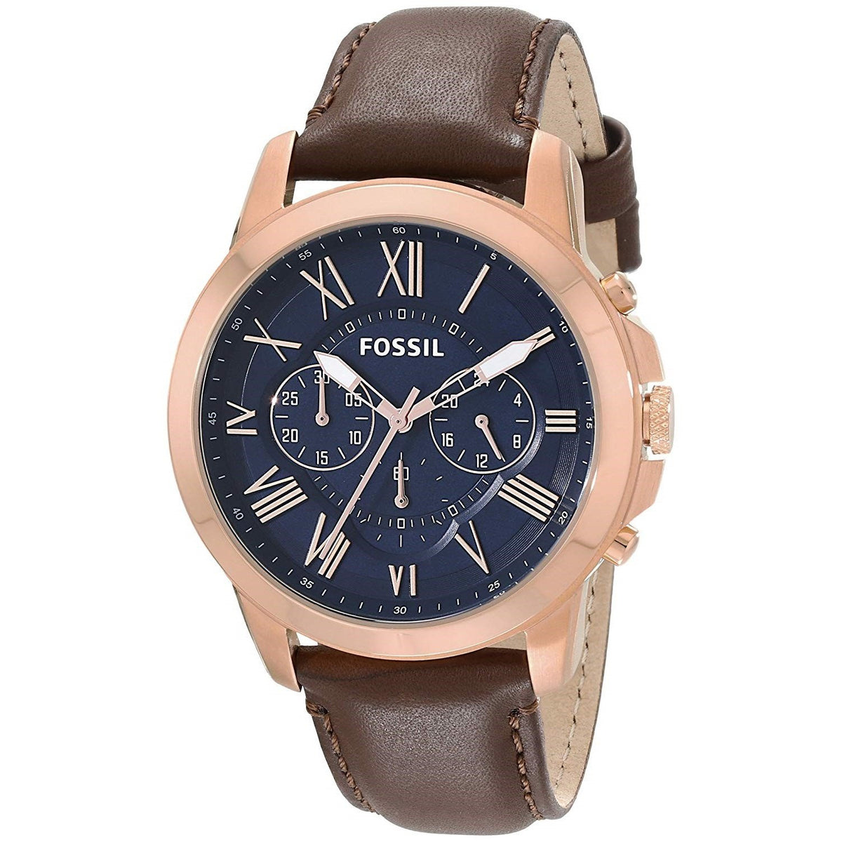 Fossil Men's FS5068 Grant Chronograph Brown Leather Watch