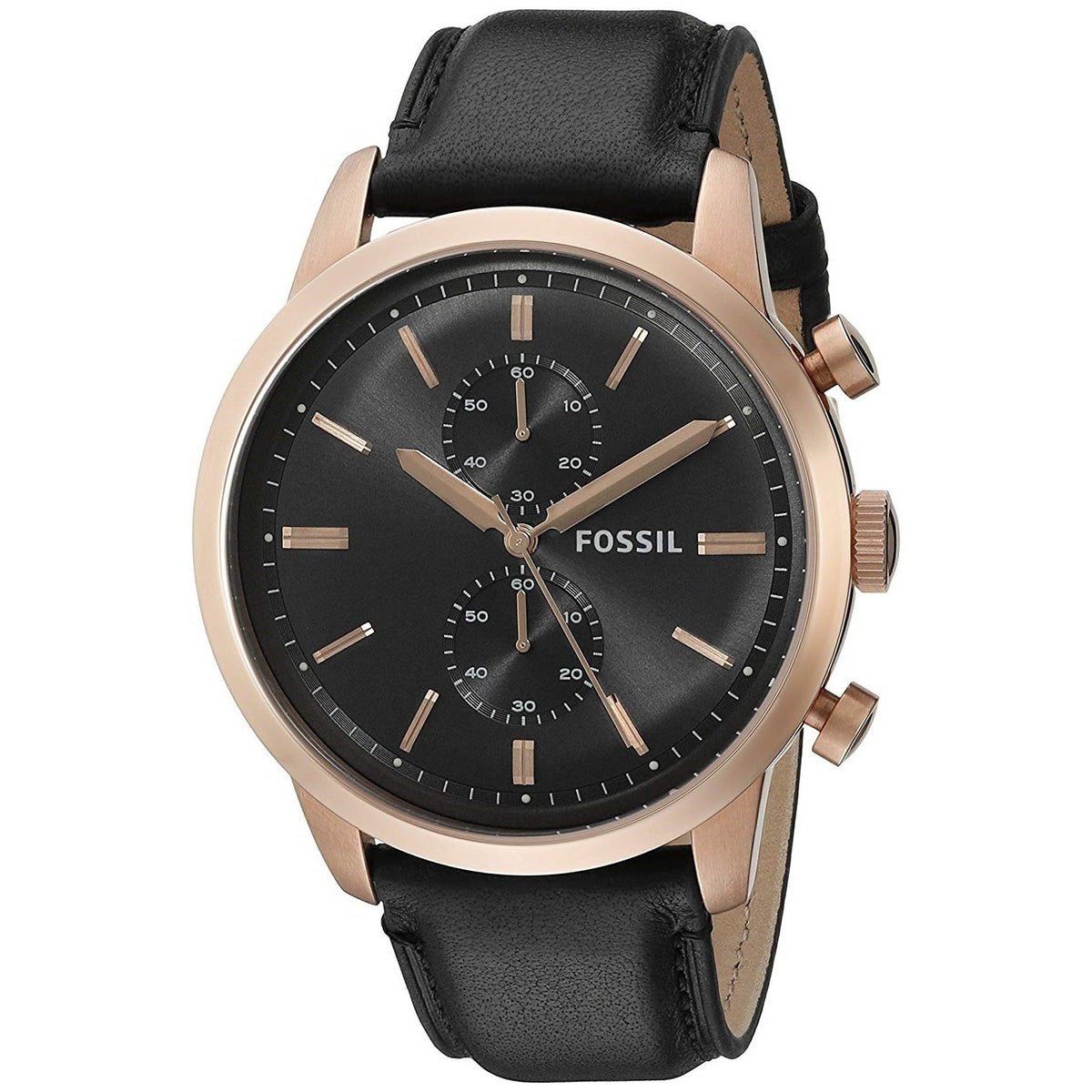 Fossil Men's FS5097 Townsman Chronograph Black Leather Watch