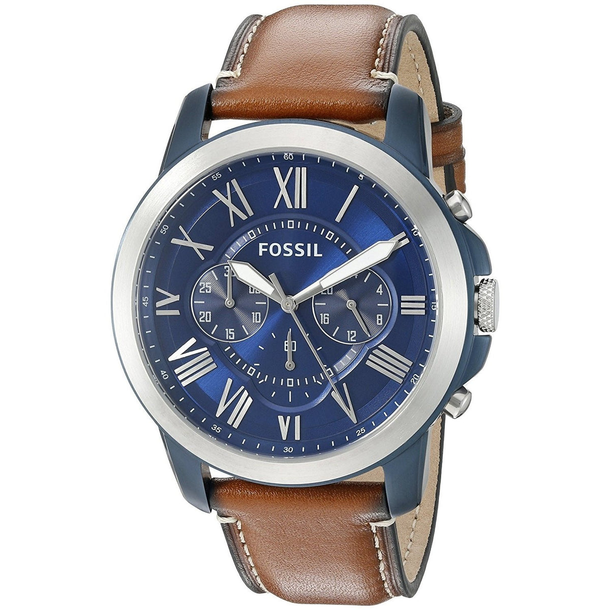 Fossil Men's FS5151 Grant Chronograph Brown Leather Watch