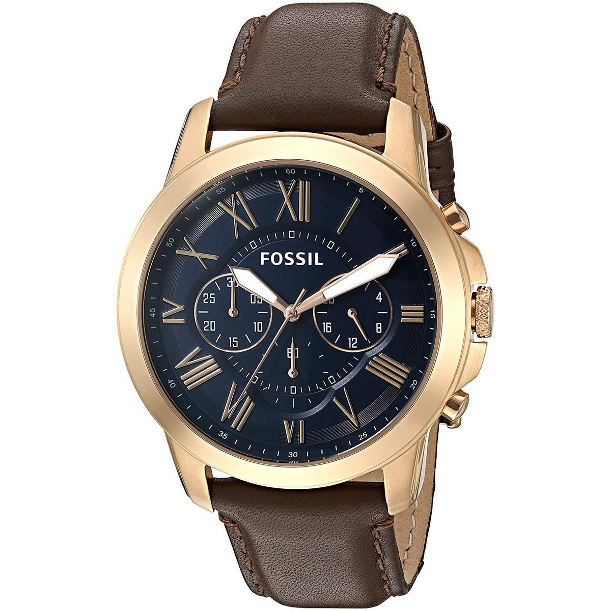 Fossil Men's FS5188 Grant Chronograph Brown Leather Watch