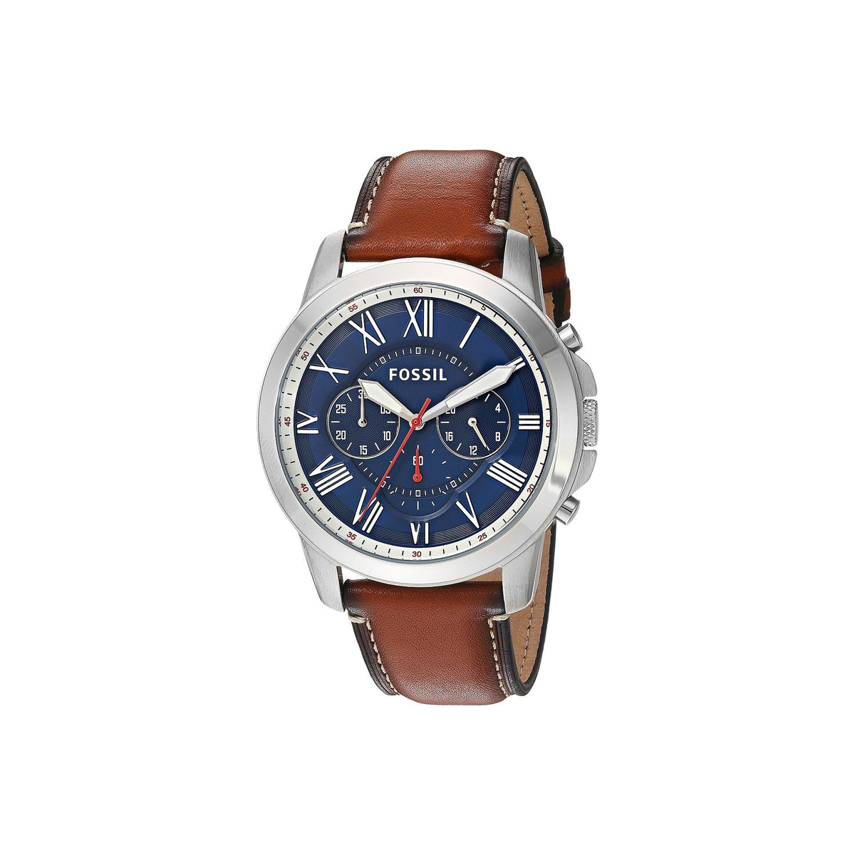 Fossil Men's FS5210 Grant Chronograph Brown Leather Watch