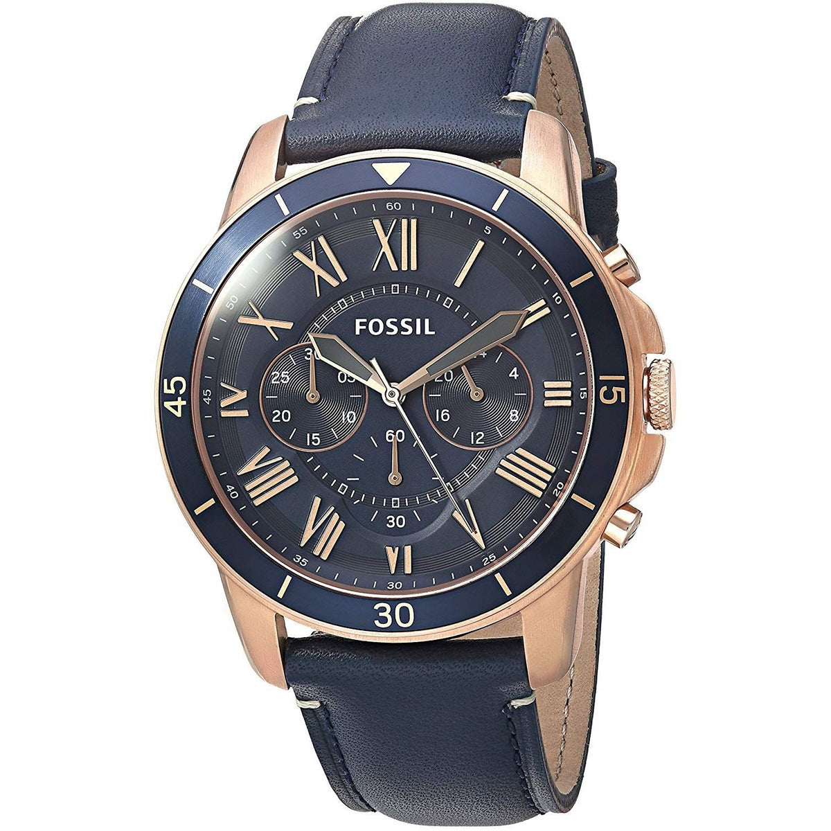 Fossil Men's FS5237 Grant Sport Chronograph Blue Leather Watch