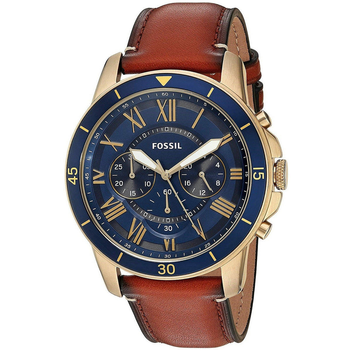 Fossil Men's FS5268 Grant Chronograph Brown Leather Watch