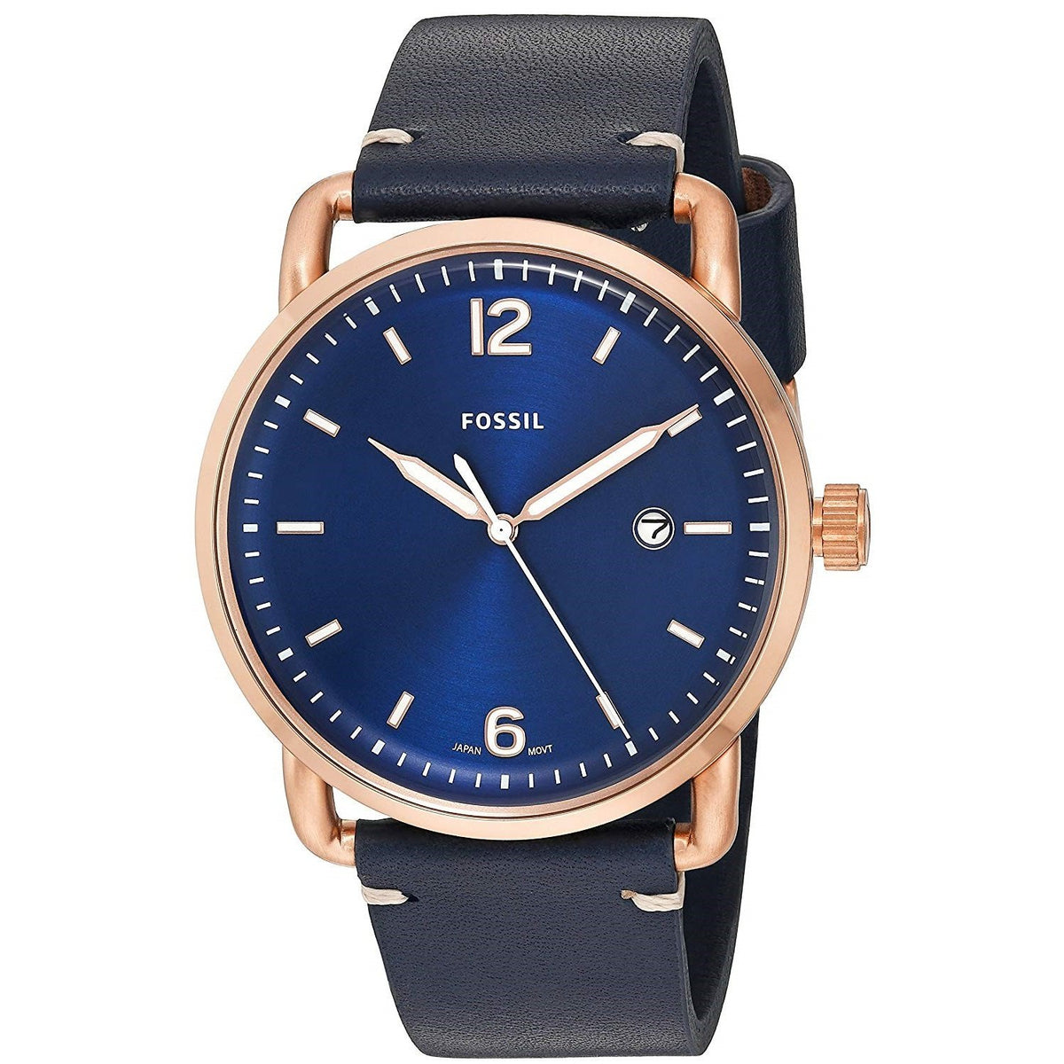 Fossil Men's FS5274 The Commuter Blue Leather Watch