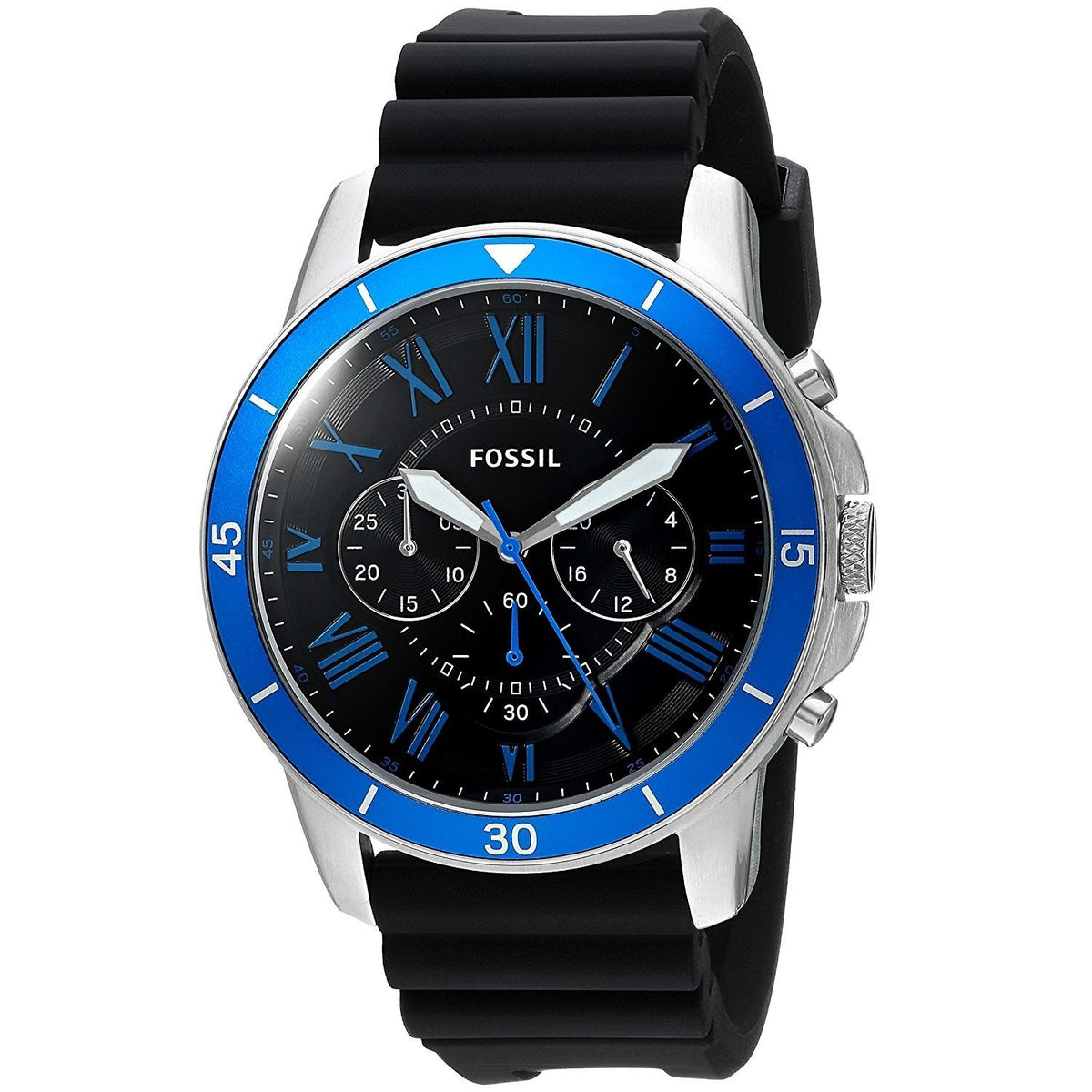 Fossil Men's FS5300 Grant Sport Chronograph Black Silicone Watch
