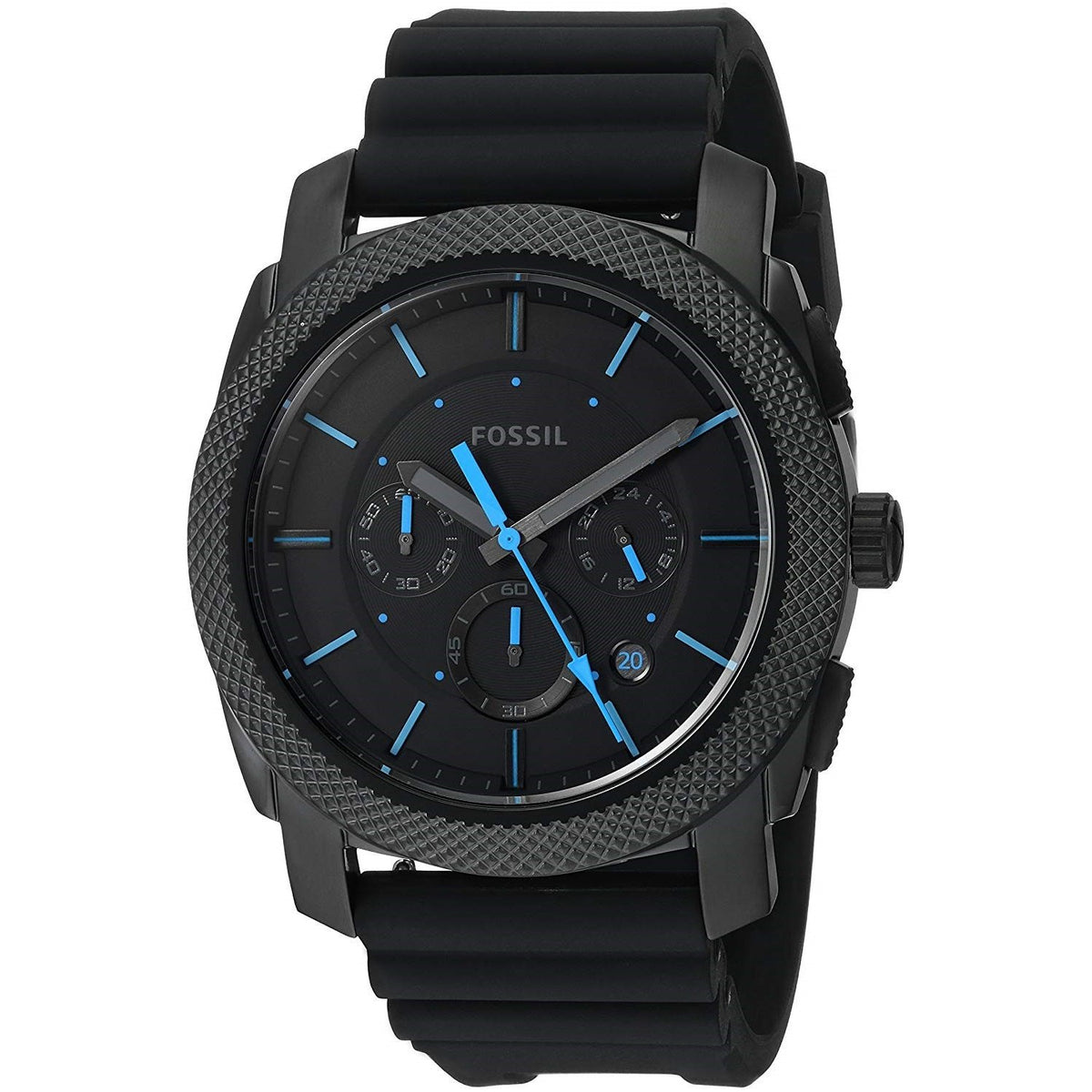 Fossil Men's FS5323 Machine Chronograph Black Silicone Watch