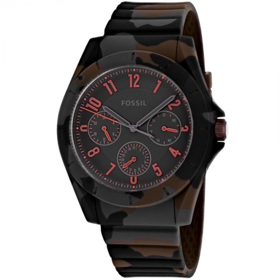 Fossil Men's FS5326 Poptastic Multi-Function Camouflage Brown Silicone Watch