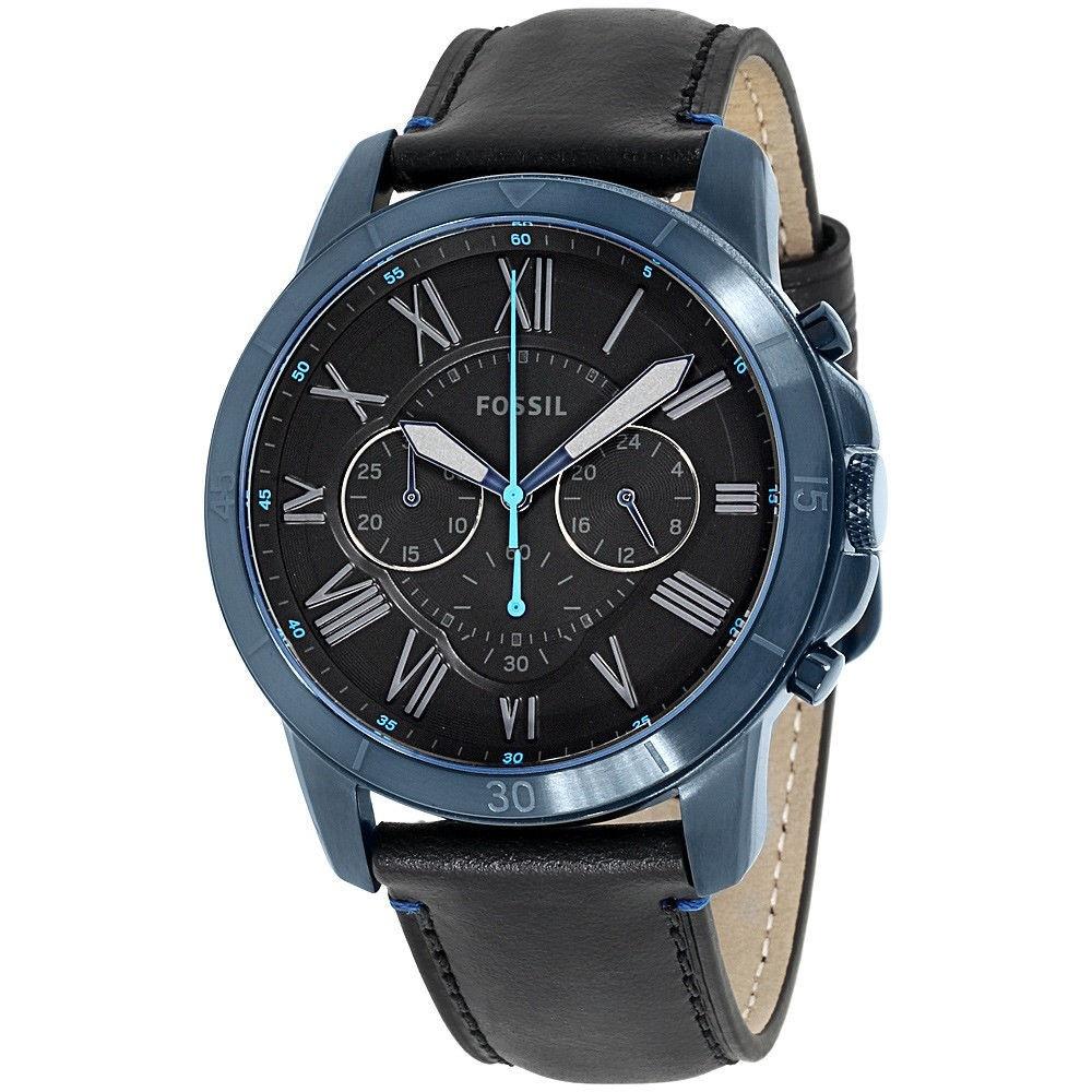 Fossil Men's FS5342 Grant Chronograph Black Leather Watch