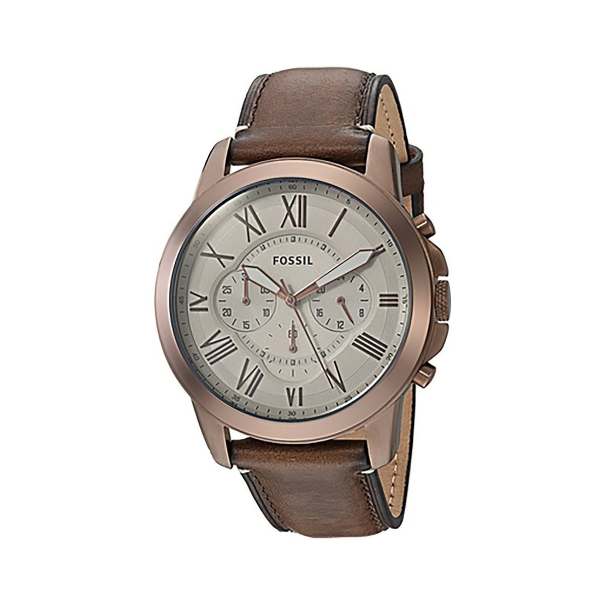 Fossil Men's FS5344 Grant Chronograph Brown Leather Watch