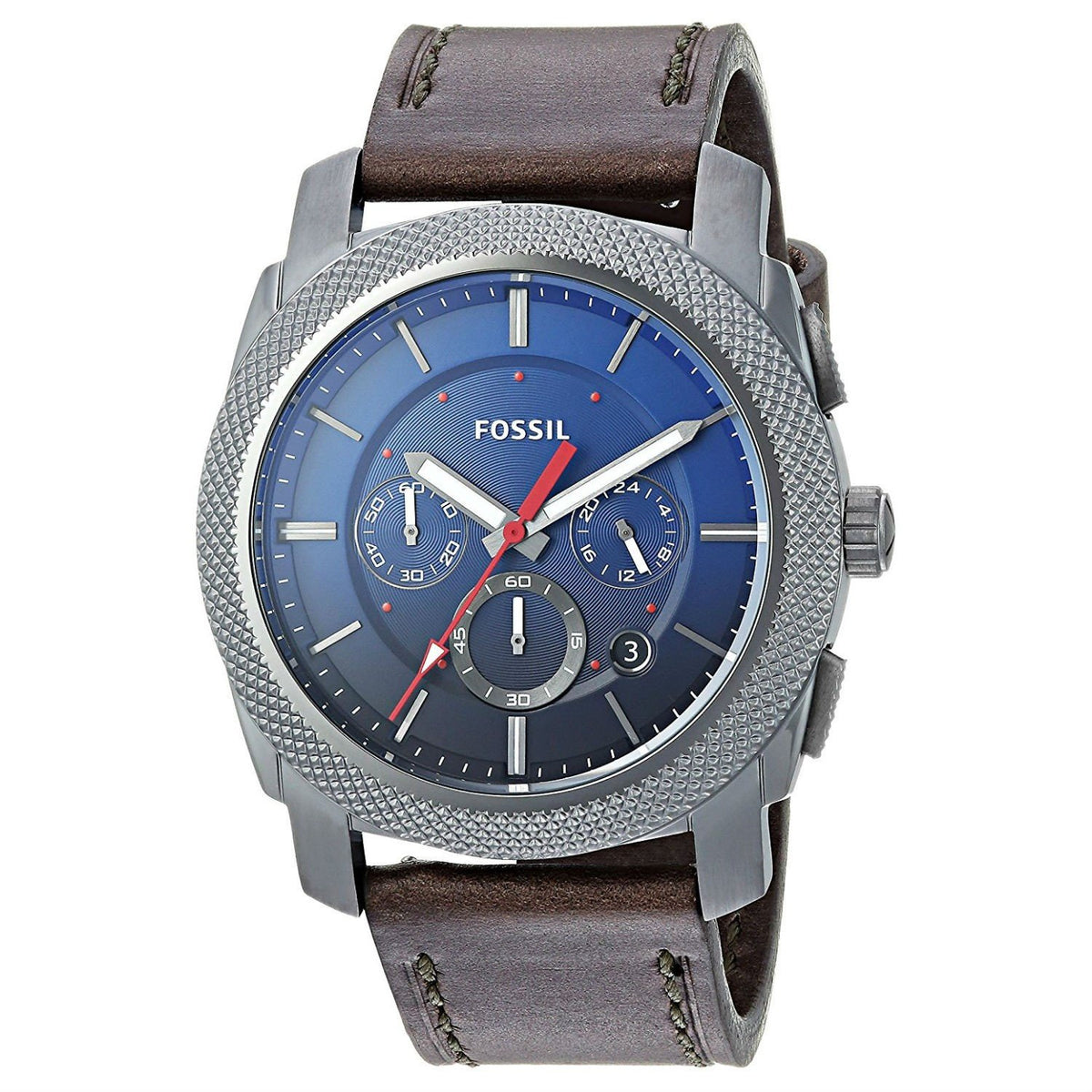 Fossil Men's FS5388 Machine Chronograph Brown Leather Watch