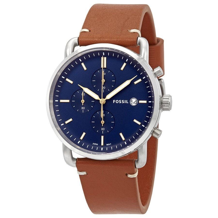 Fossil Men's FS5401 Commuter Chronograph Brown Leather Watch
