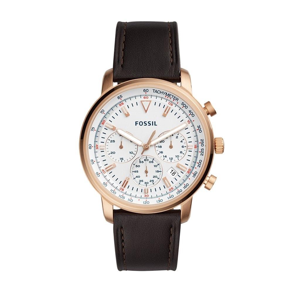 Fossil Men's FS5415 Goodwin Chronograph Brown Leather Watch
