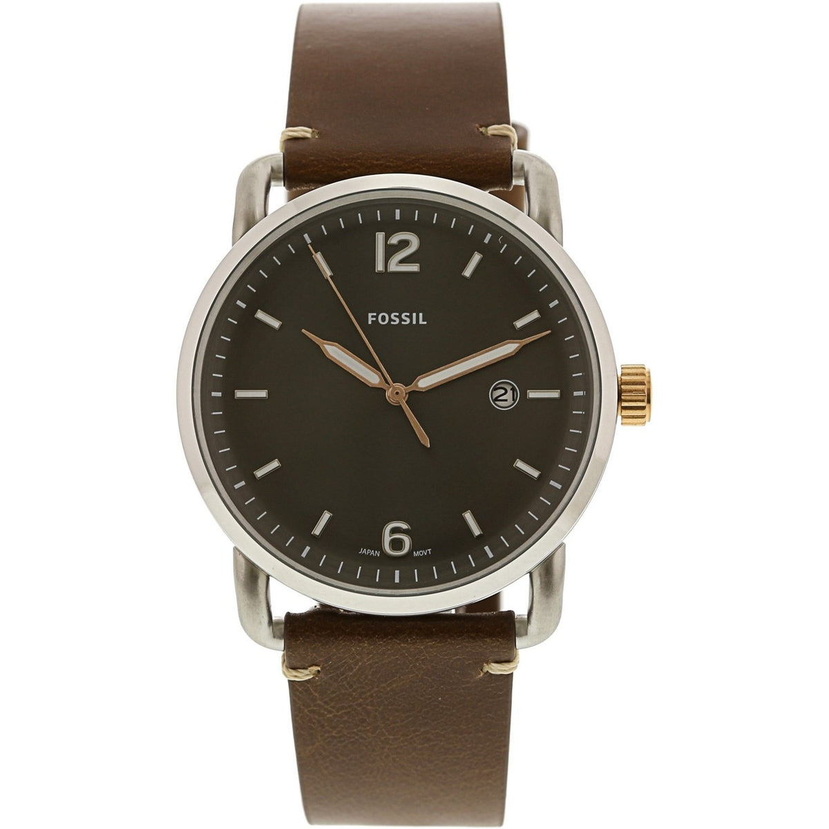 Fossil Men's FS5417 The Commuter Brown Leather Watch
