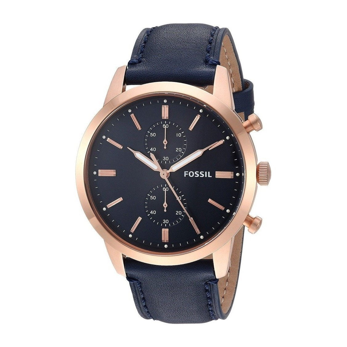 Fossil Men's FS5436 Townsman Chronograph Blue Leather Watch