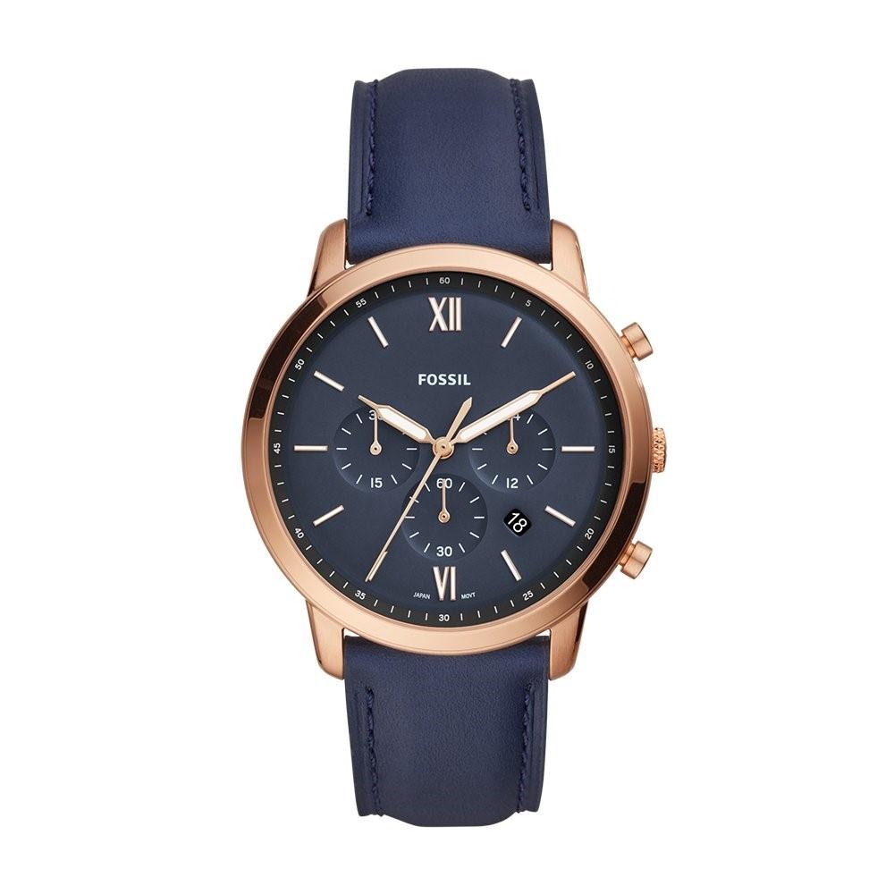 Fossil Men's FS5454 Neutra Chronograph Blue Leather Watch