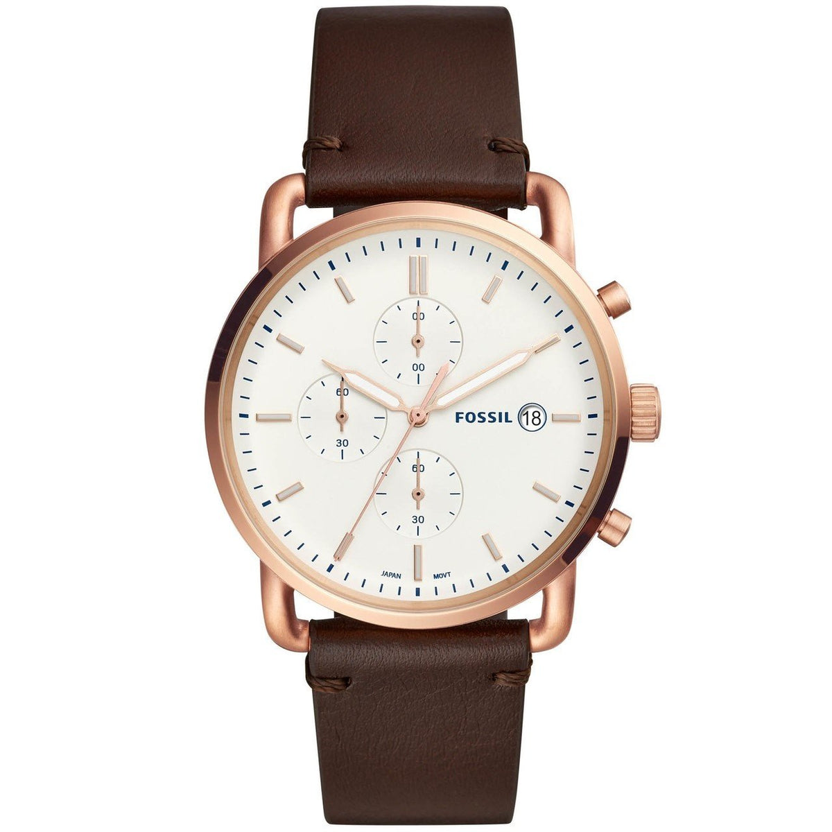 Fossil Men's FS5476 Commuter Chronograph Brown Leather Watch