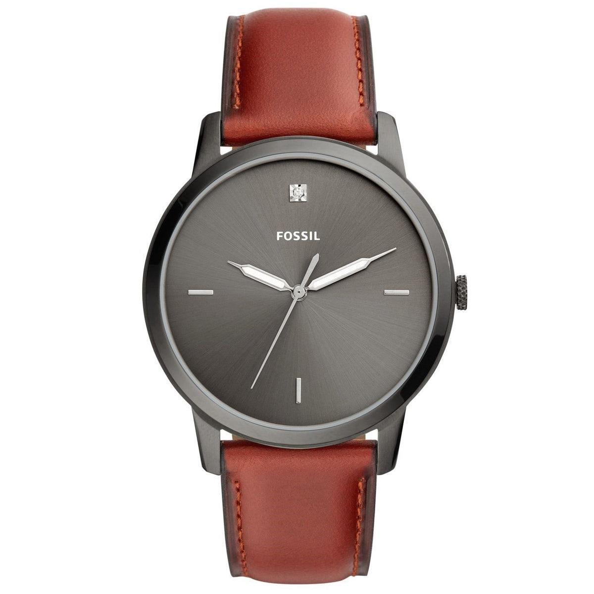 Fossil Men's FS5479 The Minimalist 3H Crystal Brown Leather Watch