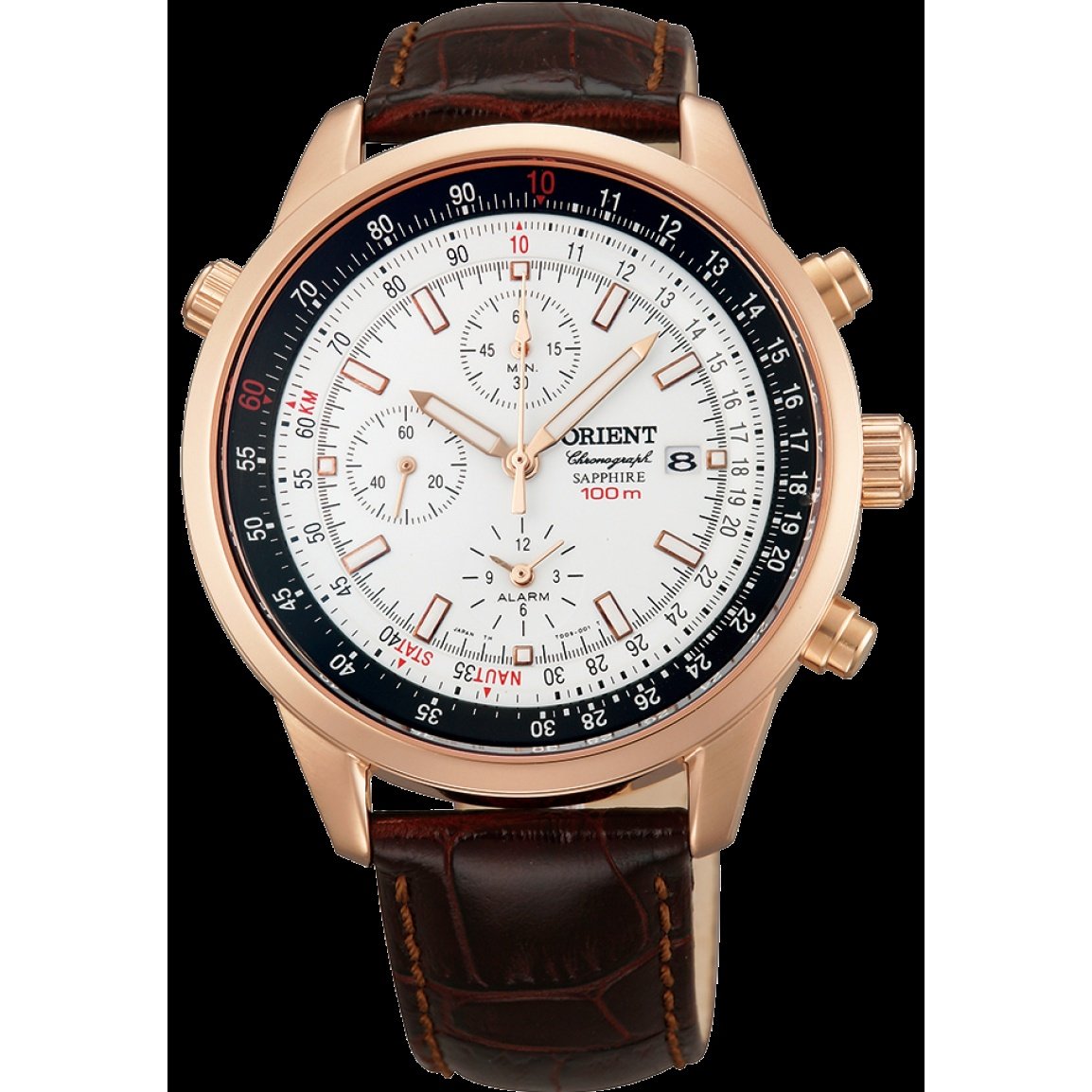 Orient Men&#39;s FTD09005W0 Dyno Chronograph Brown Leather Watch