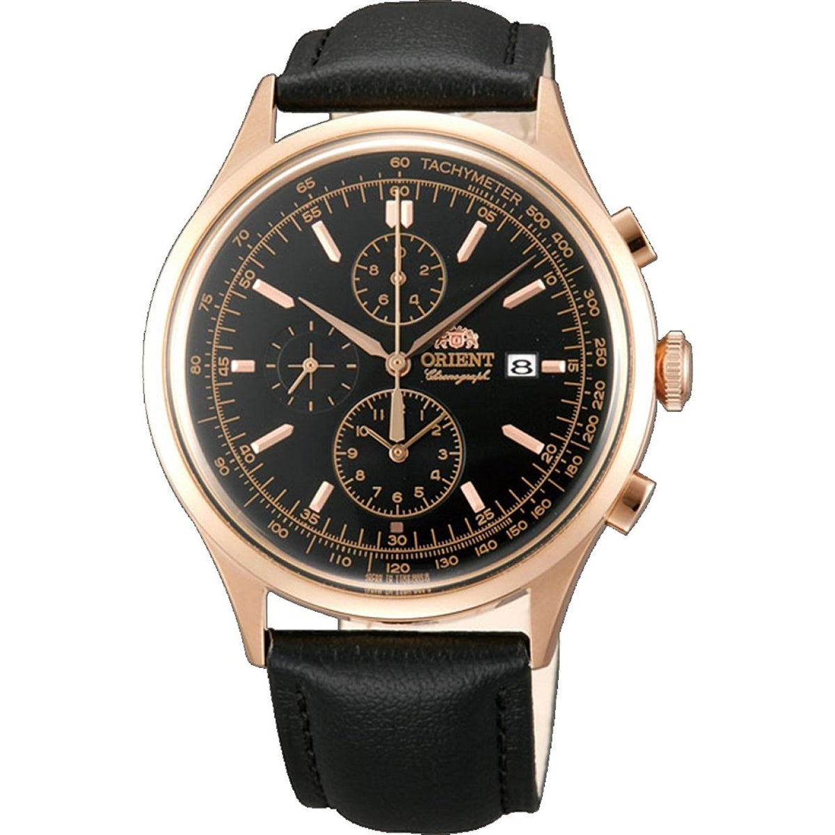 Orient Men&#39;s FTT0V001B0 Monterey Chronograph Automatic Black Leather Watch