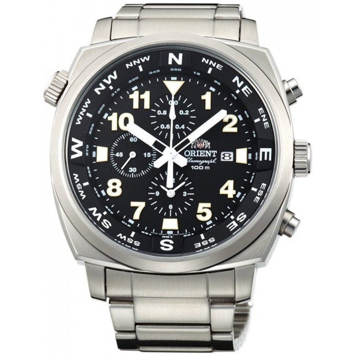 Orient Men&#39;s FTT17001B0 Pilot Chronograph Stainless Steel Watch