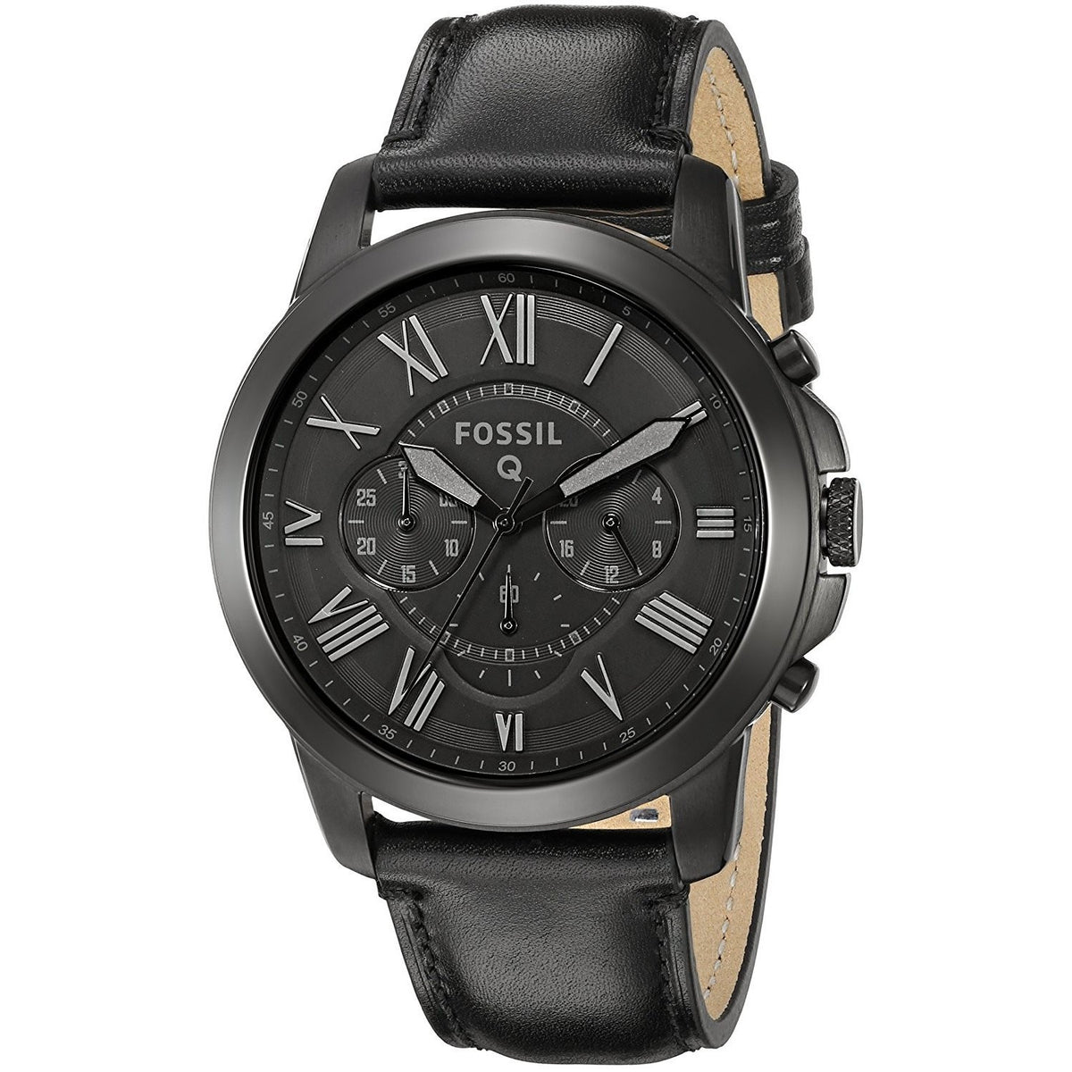 Fossil Men's FTW10011 Q Grant SmartWatch LED Notifications and Tracking Chronograph Black Leather Watch