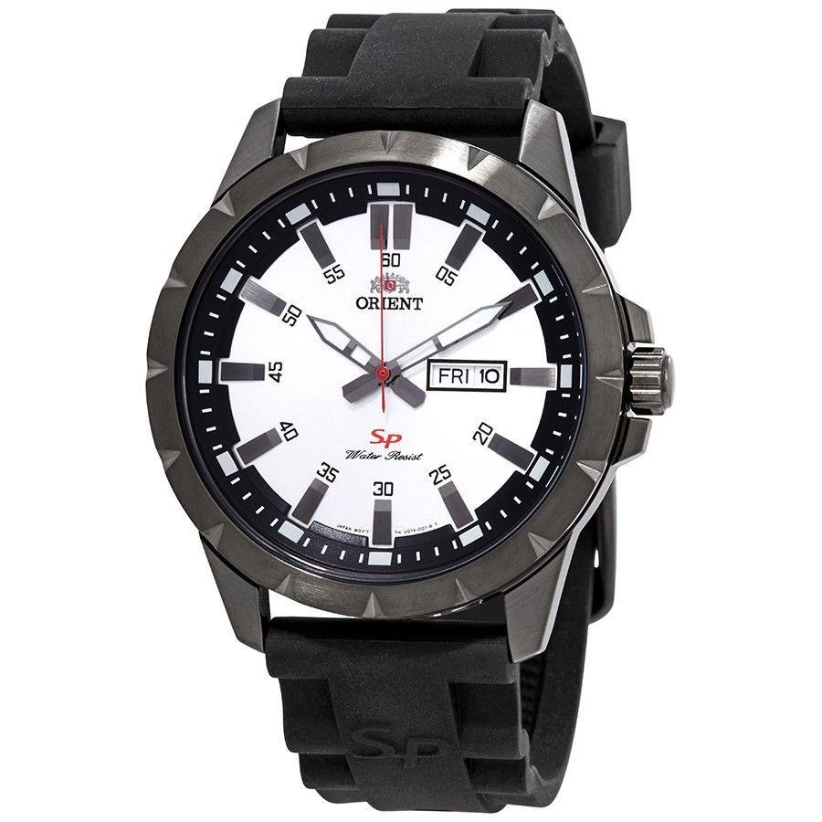 Orient Men&#39;s FUG1X006W9 SP Day Date Black Silicone Watch
