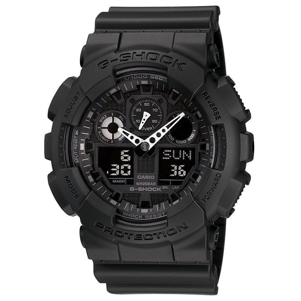 Casio Men&#39;s GA100-1A1 G-Shock Analog-Digital Black Resin Watch