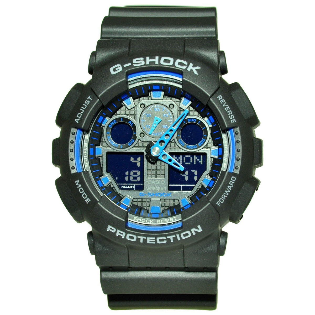 Casio Men's GA100-1A2 G-Shock Chronograph Black Resin Watch