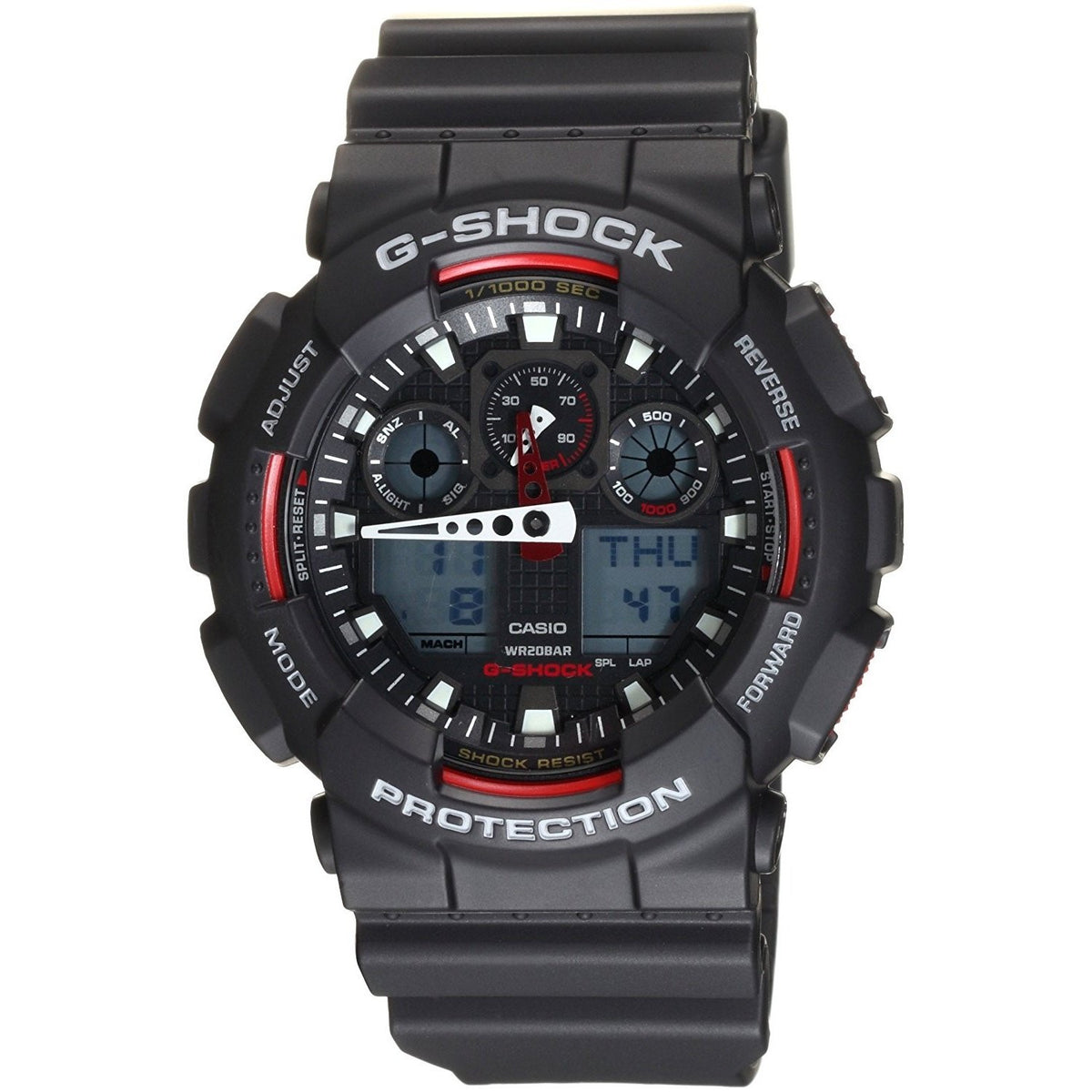 Casio Men&#39;s GA100-1A4 G-Shock Analog-Digital Black Resin Watch