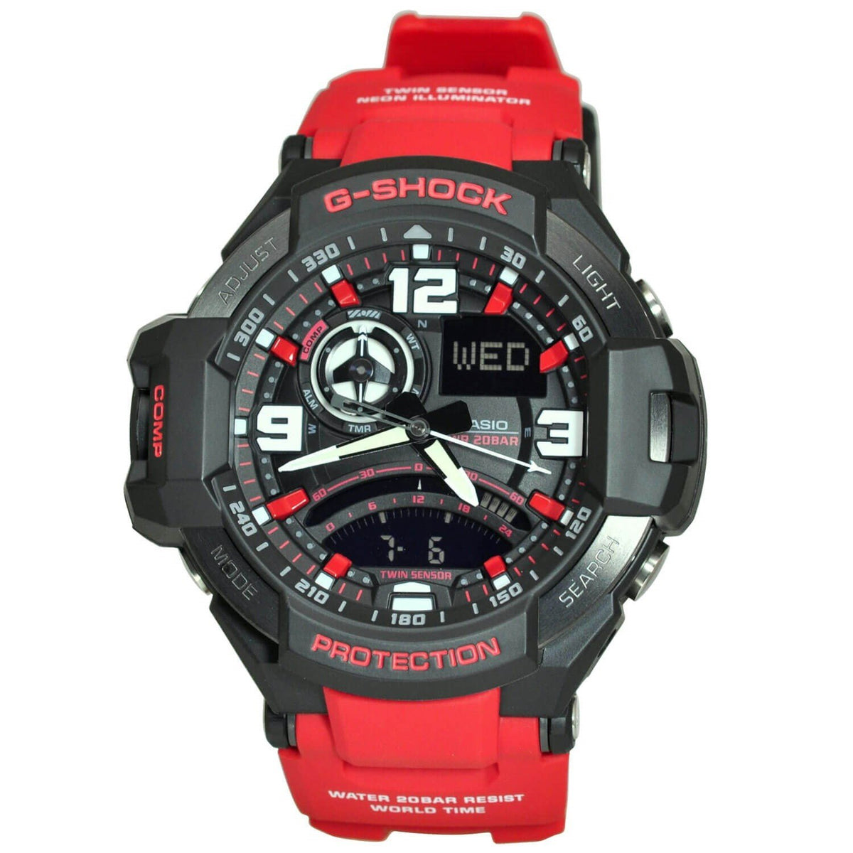 Casio Men's GA1000-4B G-Shock Red Resin Watch