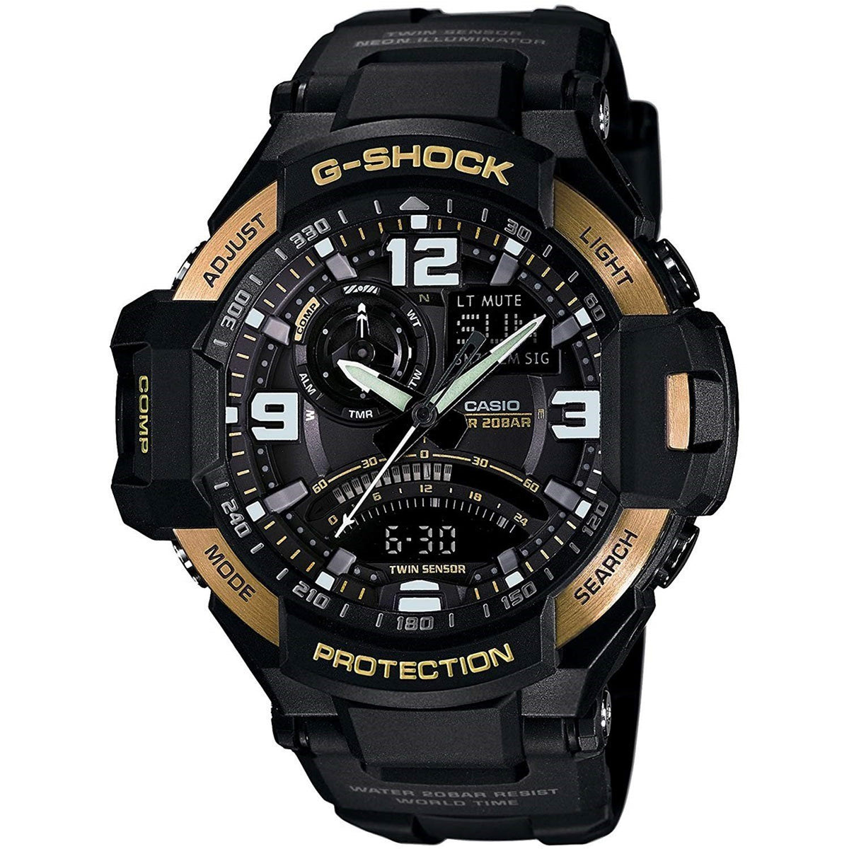Casio Men's GA1000-9G G-Shock Gravitymaster Compass Analog-Digital Black Resin Watch