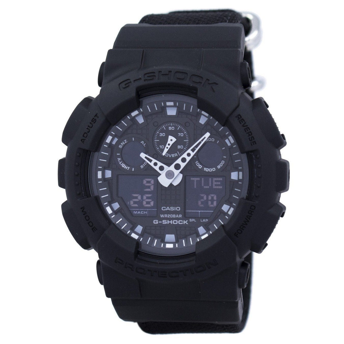 Casio Men&#39;s GA100BBN-1A G-shock Analog-Digital Black Resin Watch