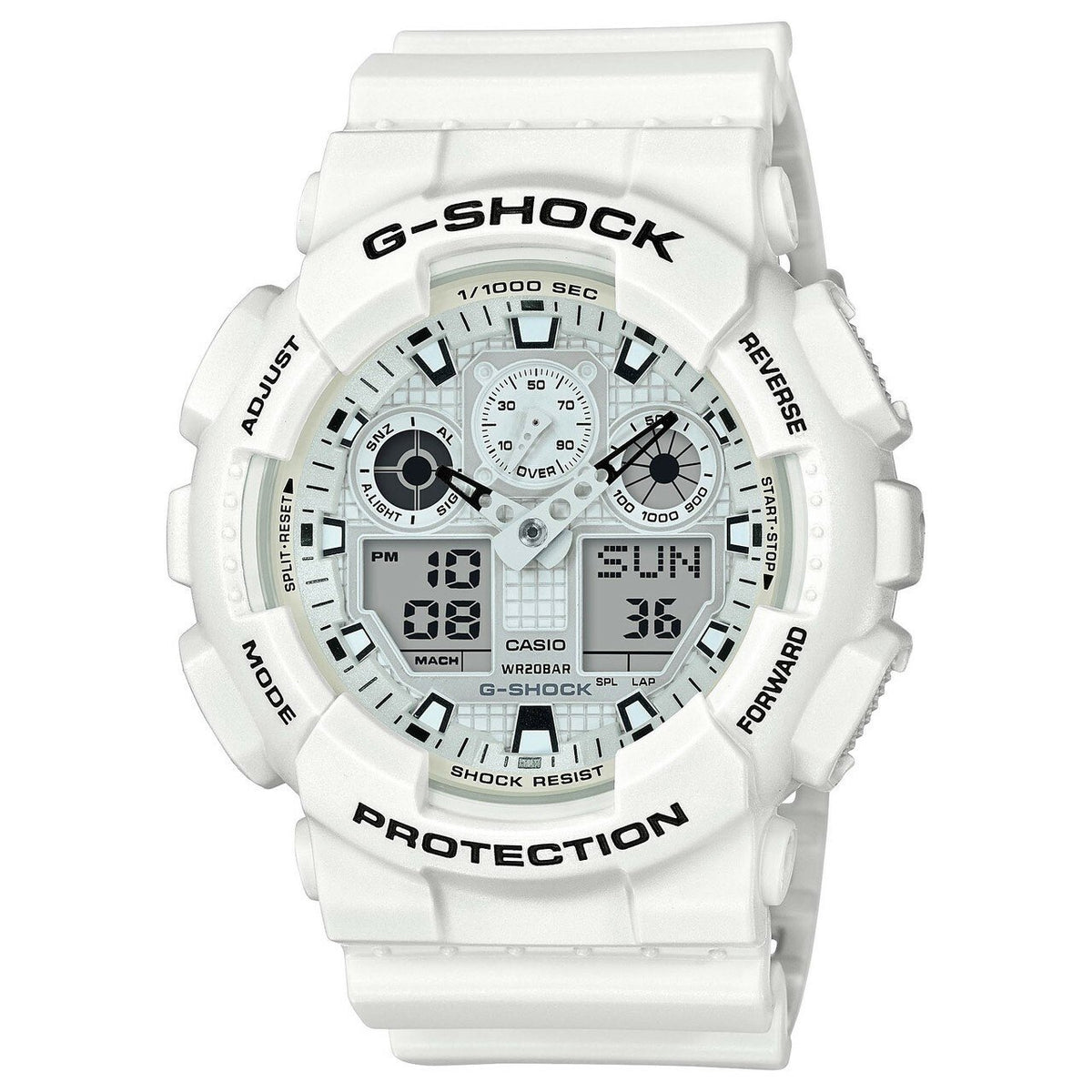 Casio Men's GA100MW-7A G-Shock White Resin Watch