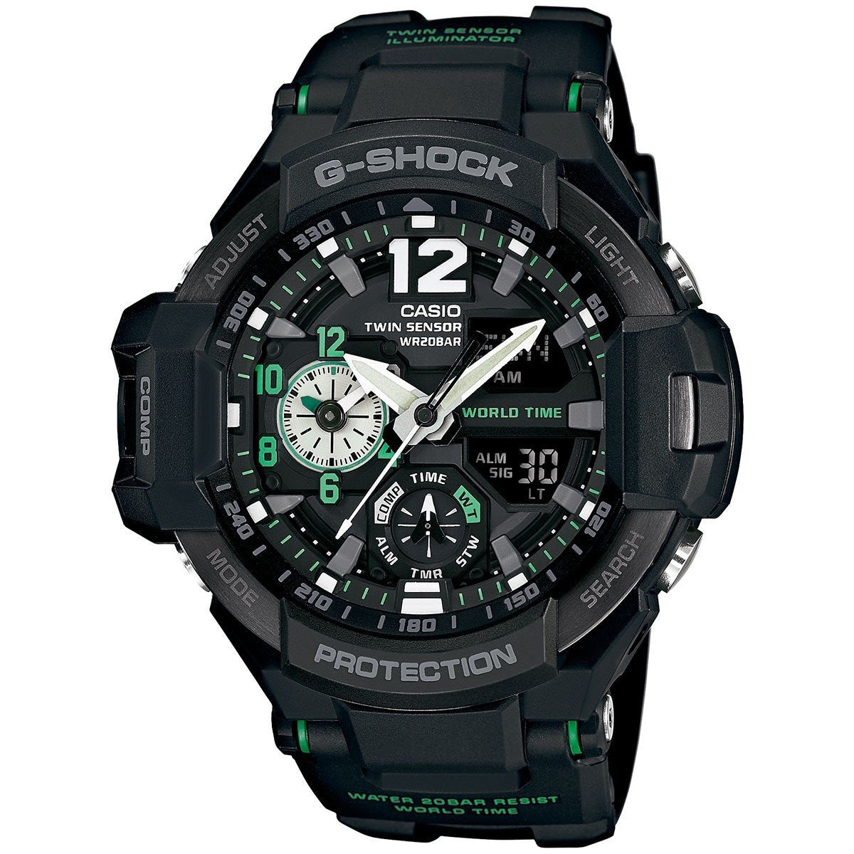 Casio Men&#39;s GA1100-1A3 G-Shock Analog-Digital Black Resin Watch