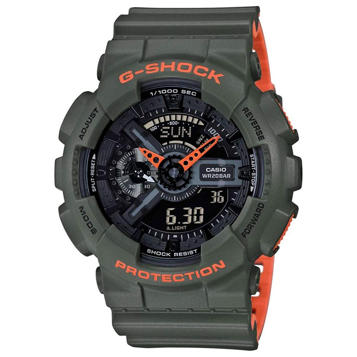 Casio Men&#39;s GA110LN-3A G-Shock Analog-Digital Green Resin Watch