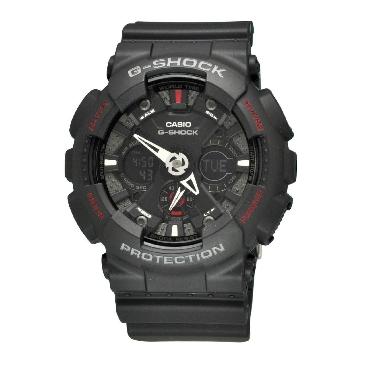 Casio Men&#39;s GA120-1A G-Shock Chronograph Black Rubber Watch