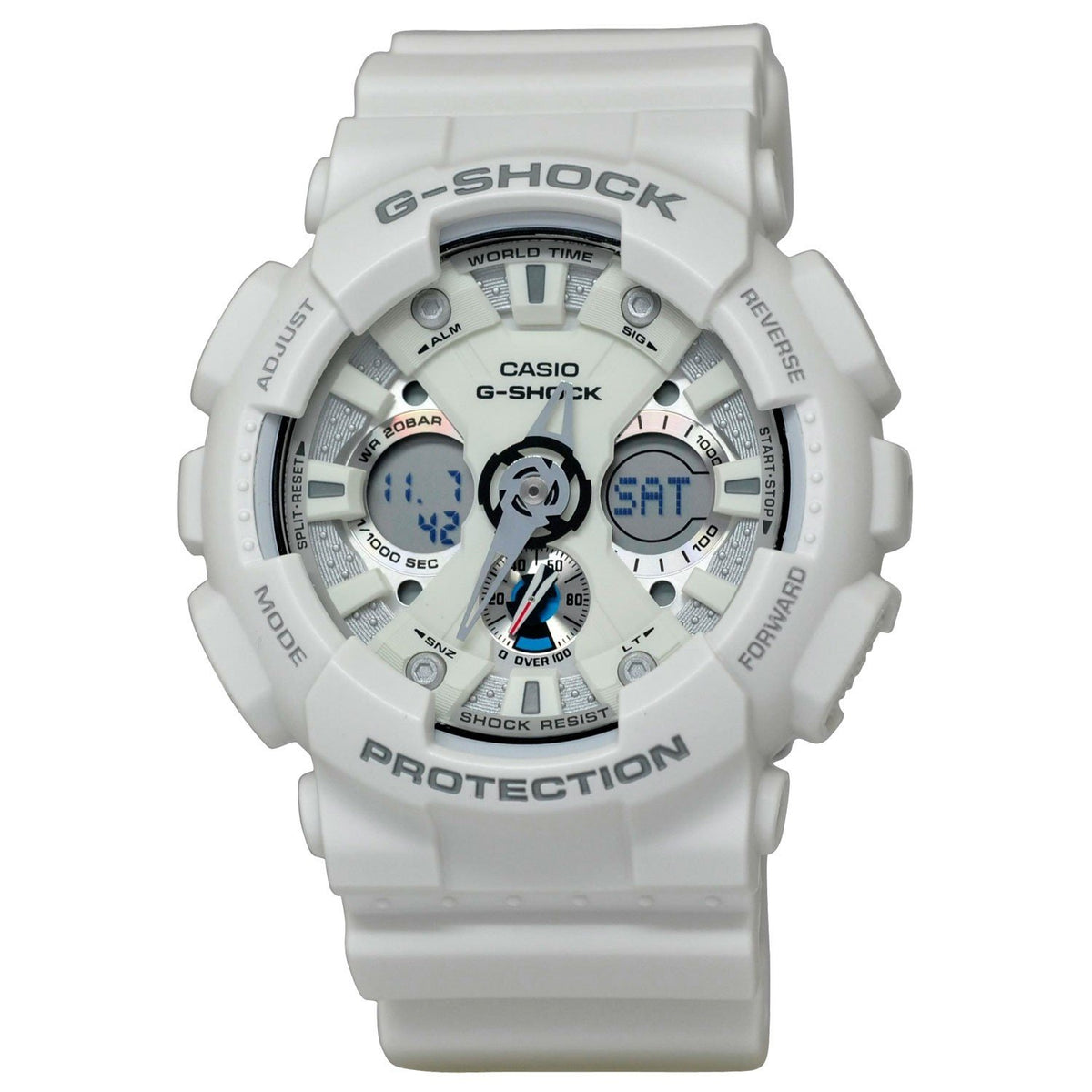 Casio Men's GA120A-7A G-Shock Chronograph White Rubber Watch