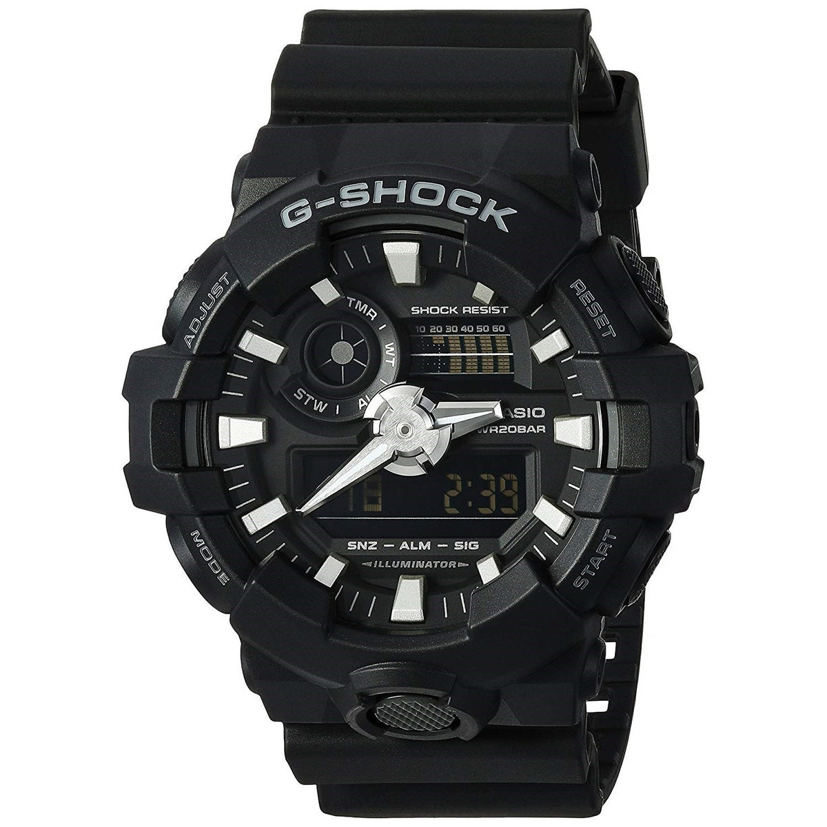 Casio Men's GA700-1B G-Shock Analog-Digital Black Resin Watch