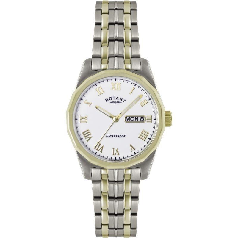 Rotary Men&#39;s GB02227-02 Rotary Quartz Two-Tone Stainless Steel Watch