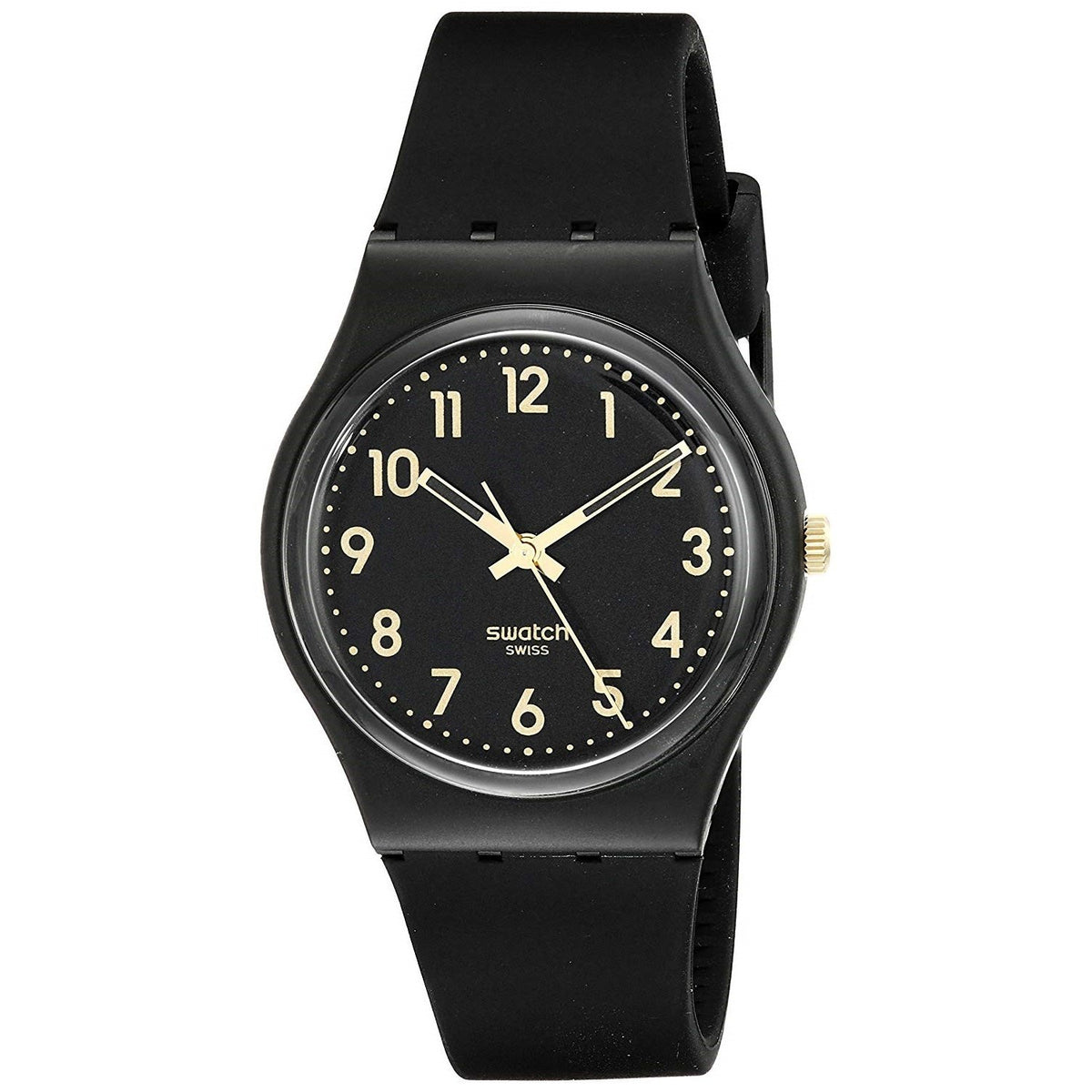 Swatch Unisex GB274 Golden Tac Black Silicone Watch