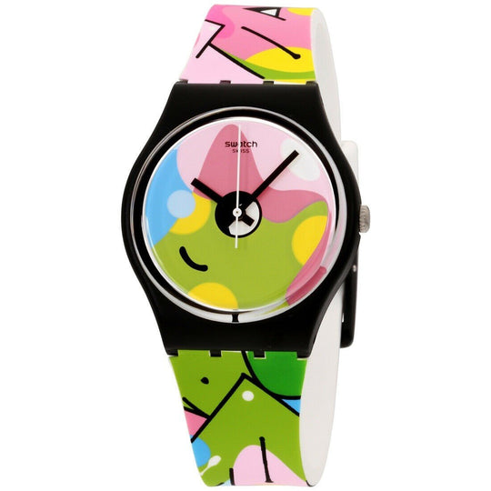 Swatch Men's GB317 Image Of Graffiti Multicolored Silicone Watch