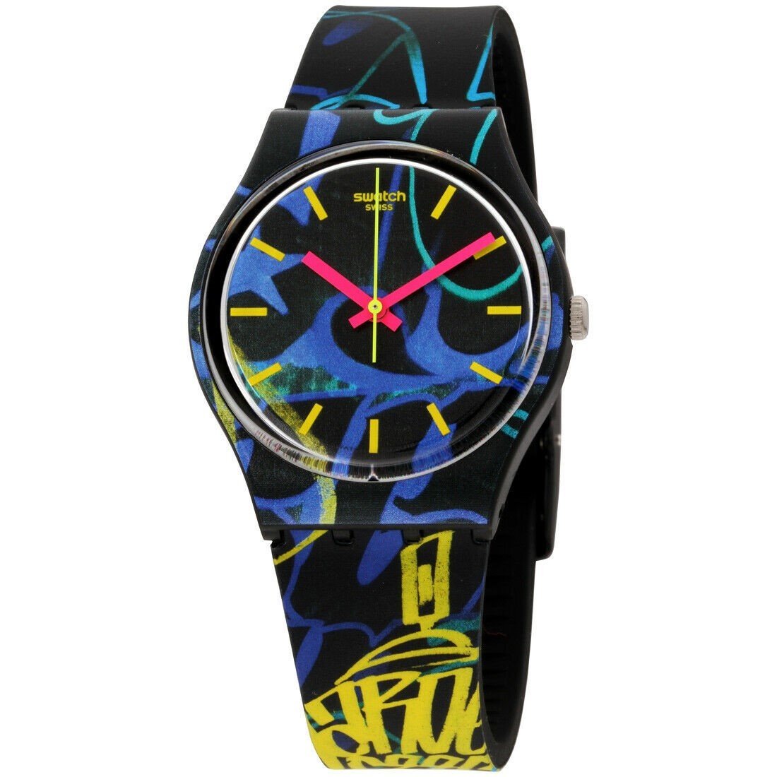 Swatch Men&#39;s GB318 Nightblue Multicolored Silicone Watch