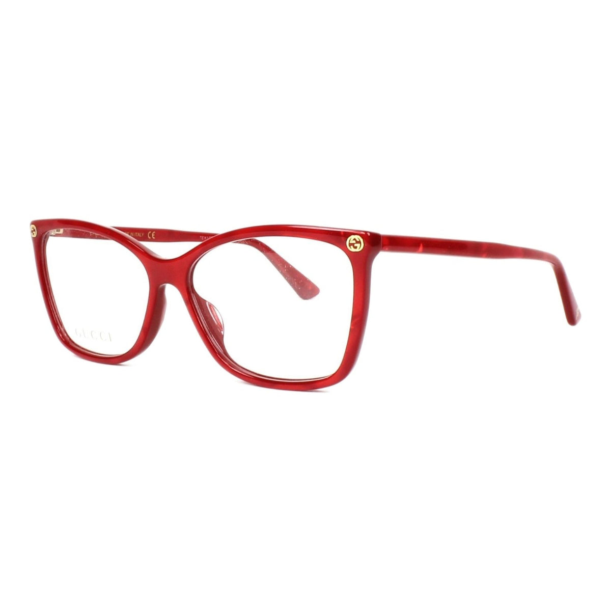 Gucci Women's Sunglasses Spring Summer Red Transparent Demo Lens Demo Lens  GG0025O 004