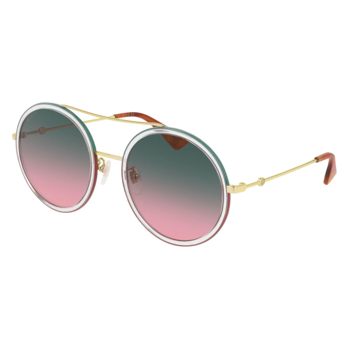 Gucci Women's Sunglasses Spring Summer 2017 Gold Green NYLON NYLON Gradient GG0061S 022
