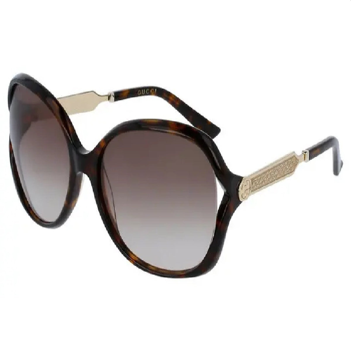 Gucci Women's Sunglasses Spring Summer 2017 Havana Brown CR 39 CR 39 Gradient GG0076S 003
