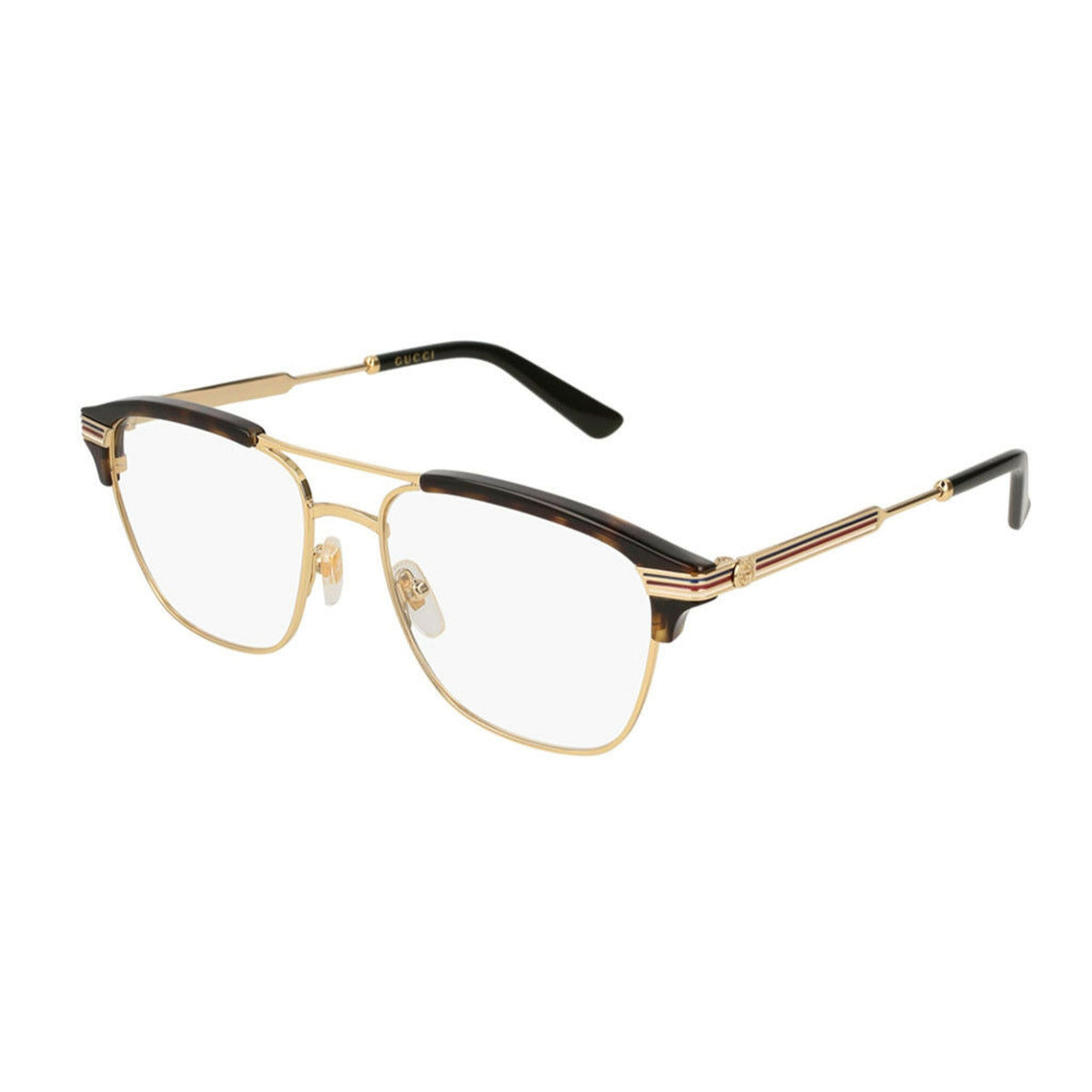 Gucci Men's Sunglasses Spring Summer 2018 Gold Transparent Demo Lens Demo Lens  GG0241O 003