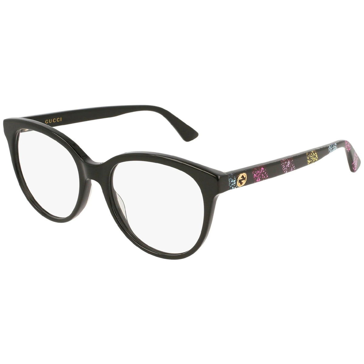 Gucci Women's Sunglasses Spring Summer 2018 Black Transparent Demo Lens Demo Lens  GG0329O 004